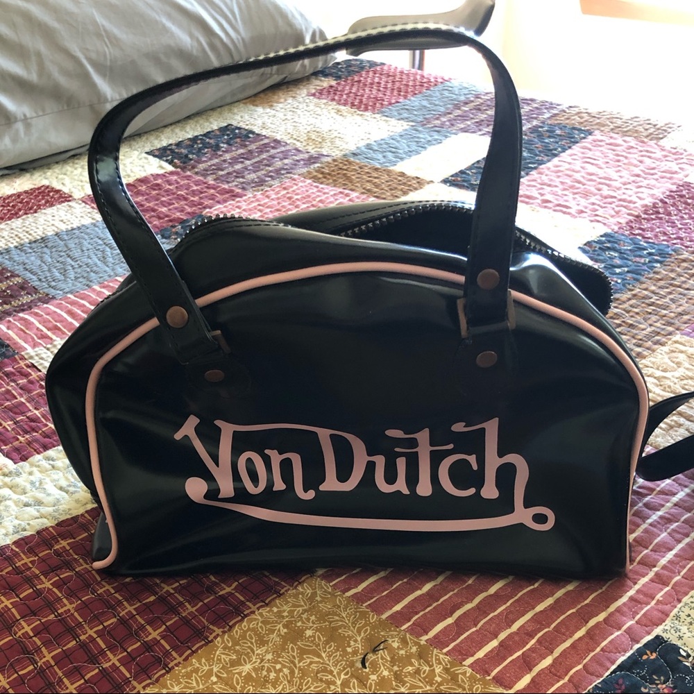 Black and pink large Von Dutch tote